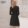 IWY/黑色正装连衣裙高级感长袖职业套装裙气质正式场合职业装女西装裙 商品缩略图3