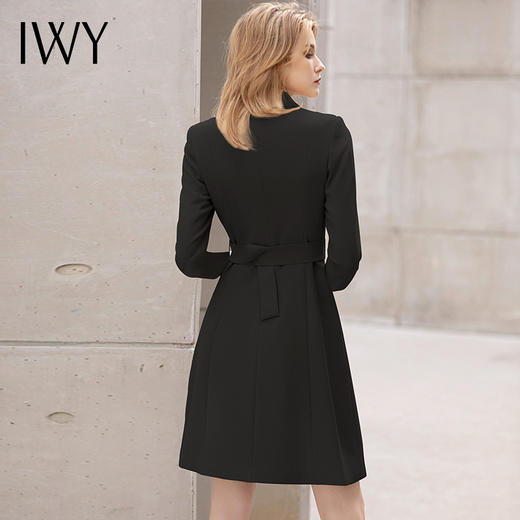 IWY/黑色正装连衣裙高级感长袖职业套装裙气质正式场合职业装女西装裙 商品图3