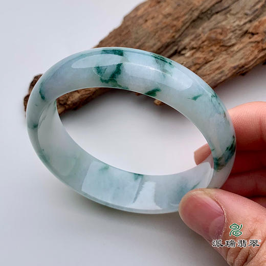 派瑞翡翠 翡翠手镯 糯种 飘花 商品图1