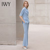 IWY/夏季短袖西装套装职业装女时尚气质美容院工作服阔腿裤蓝色正装Ol 商品缩略图2
