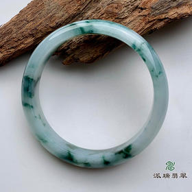 派瑞翡翠 翡翠手镯 糯种 飘蓝花