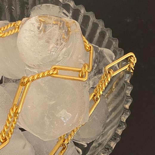 Q设计小众双股拧绳麻花链条拼接简单复古欧美项链女式日常N2- 商品图2