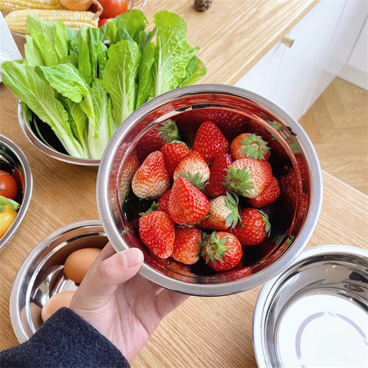 【健康食品级材质】出外贸不锈钢多功能料理套盆5件套 商品图1