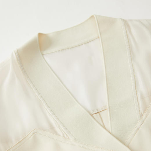 谜底2022夏新款复古质感舒适收腰显瘦天丝短袖感连衣裙222ML0551 商品图3