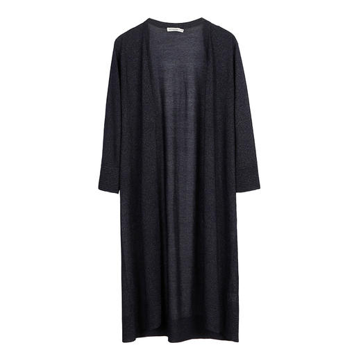 METTE22年夏季新品女士中长款针织开衫时尚亮丝薄款七分袖长外套 商品图8