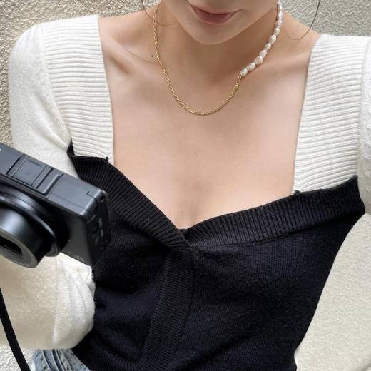 预售|PUVOS普沃斯气质天然zhen珠高保色细链条项链 .潮快闪[福利品] 商品图5