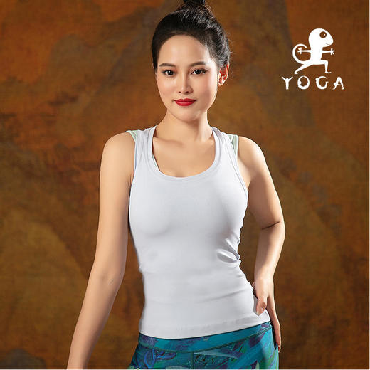 壁虎瑜伽【2204SY162】裸感修身V字美背背心（无胸垫）【5天发货】 商品图0