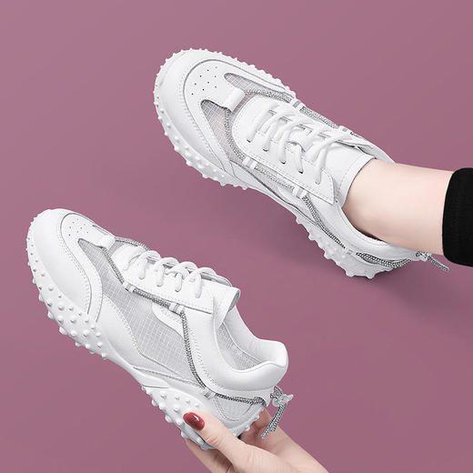 SLW58360新款时尚气质休闲透气弹力一脚蹬软底小白鞋 商品图2