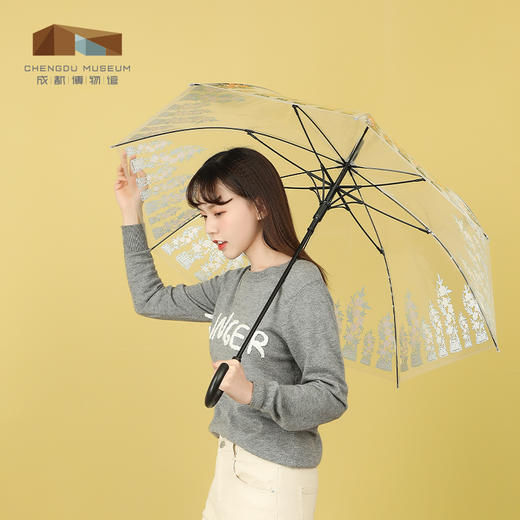 【奖品】成都博物馆【晴雨两用伞】高颜值长柄透明便携雨伞 商品图1