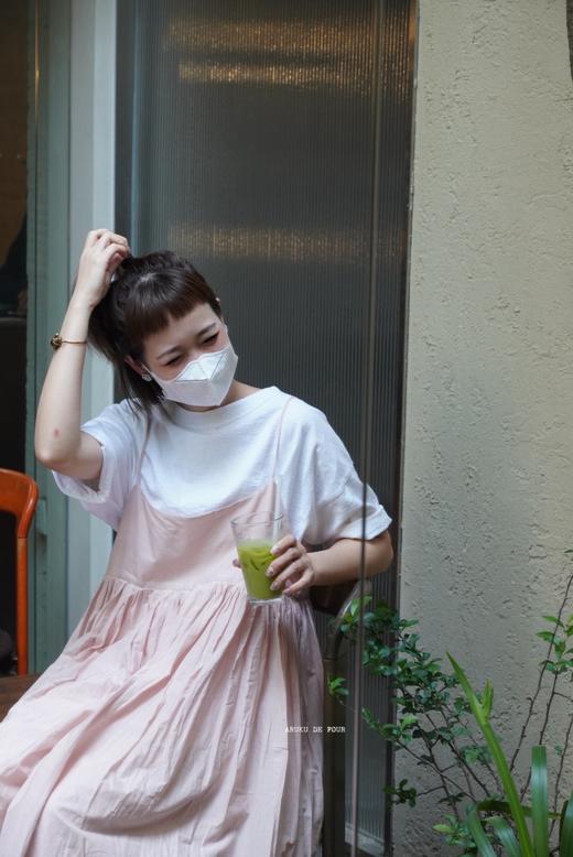 FRANCESCA AMAM LABEL粉/黑/白吊带裙 商品图2