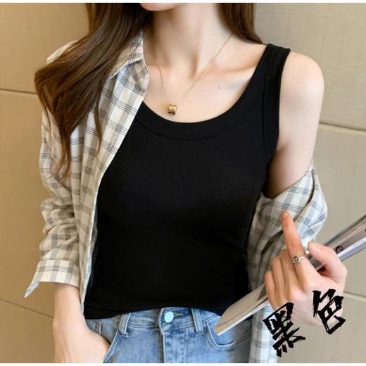 【买1送1】49元两件！维多利亚螺纹打底背心 时尚百搭，简约修身，舒适面料，背心肩部设计刚好的肩袖弧度呈现出性感和时髦 商品图8