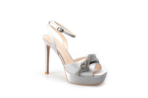 豪麟名鞋奥莱迪嘉女鞋凉鞋沙丁布DJMPA21WL003银色  原价2960元 商品图0