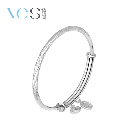 平安喜乐足银9999蛇皮纹莲花手镯 商品图5