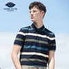 GOOD LUCK/德鲨弹力棉质舒适透气撞色简约条纹短袖POLO衫FY23133-881 商品缩略图1