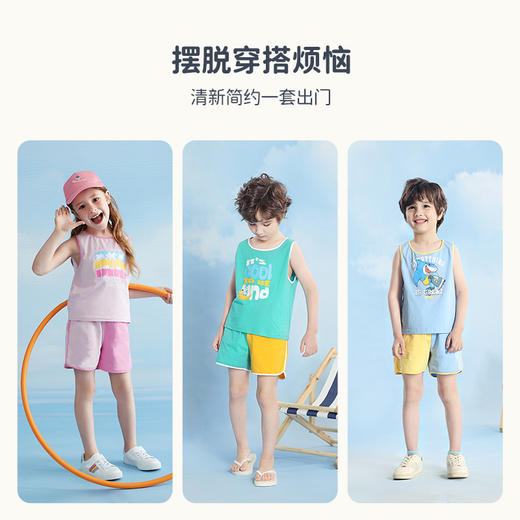 儿童撞色拼接背心套装pxtz2102 商品图2