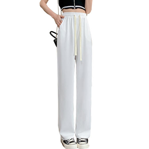 冰丝阔腿裤子女夏季薄款2022新款小个子凉凉裤高腰垂感直筒拖地裤国庆清明出游 商品图4