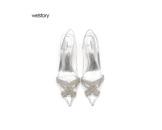 westory2022年新款法式气质满钻尖头高跟凉鞋W22BG61061 商品图4