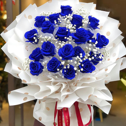 蓝玫瑰花束图片真实图片