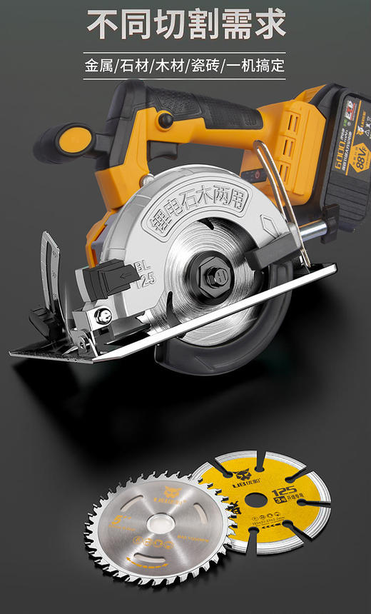 优豹125充电式电圆锯/单手锯【88V双电池】 商品图7