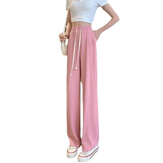 冰丝阔腿裤女夏季长裤高腰宽松显瘦垂感直筒裤百搭休闲时尚拖地裤国庆清明出游 商品图4