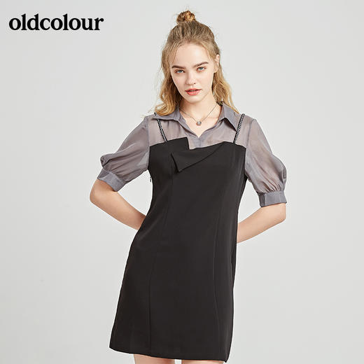 oldcolour秋季商场同款休闲气质中袖连衣裙N21102134 商品图0