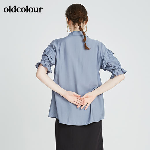 oldcolour商场同款纯色设计感百搭中袖衬衫夏季女N21011174 商品图1