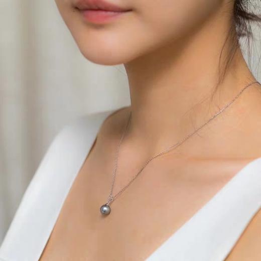 【直播大场活动】天然海水珍珠 大溪地气质灰珍珠 正圆 强光 送18K金扣 商品图3