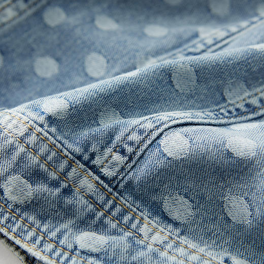 谜底2022夏季纯棉牛仔短外套v领设计感小众别致小上衣222MW0502 商品图3