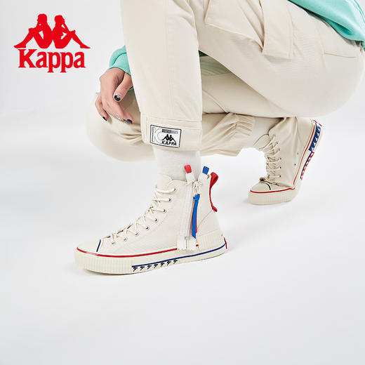 Kappa卡帕帆布鞋2022新款情侣男女高帮板鞋休闲小白鞋K0CW5VS30 商品图2