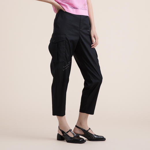 谜底2022夏季新款复古时尚工装机能大口袋休闲萝卜裤女222MK0592 商品图1