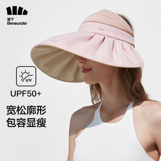 【22年新品】蕉下轨迹贝壳防晒帽女夏防紫外线加大帽檐空顶帽黑胶全遮光太阳帽 商品图1