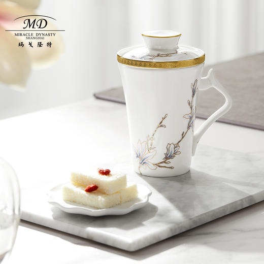 【玛戈隆特】B7F  三件套滤茶杯珐琅彩旅行茶杯家用个人便携式带盖杯礼盒装 商品图1