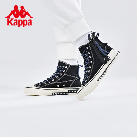 Kappa卡帕帆布鞋2022新款情侣男女高帮板鞋休闲小白鞋K0CW5VS30 商品图0
