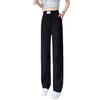 黑色冰丝运动阔腿裤女高腰垂感2022年新款夏季蓝色宽松直筒休闲裤国庆清明出游 商品缩略图4