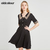 oldcolour秋季商场同款气质短袖连衣裙N21101145 商品缩略图0