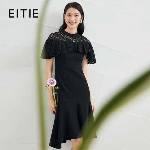 EITIE爱特爱蕾丝收腰长裙鱼尾裙连衣裙6507211 商品图0