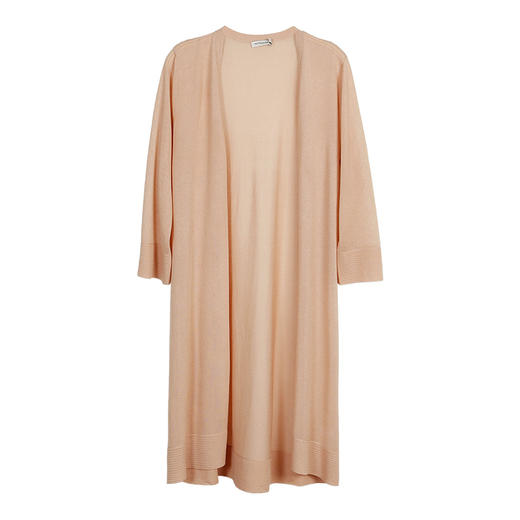 METTE22年夏季新品女士中长款针织开衫时尚亮丝薄款七分袖长外套 商品图7