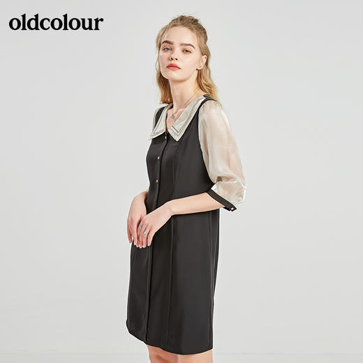 oldcolour秋季商场同款气质休闲中袖连衣裙N21102171 商品图3