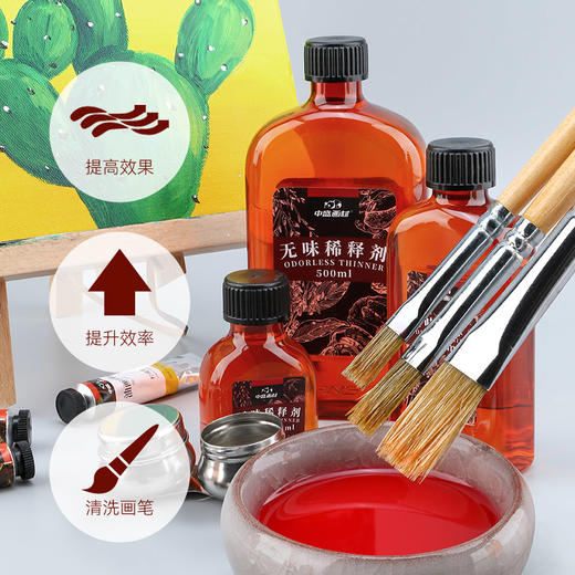 中盛画材 无味稀释剂油画材料调色油清洗剂油画原料油画工具底料画材媒介剂 商品图3