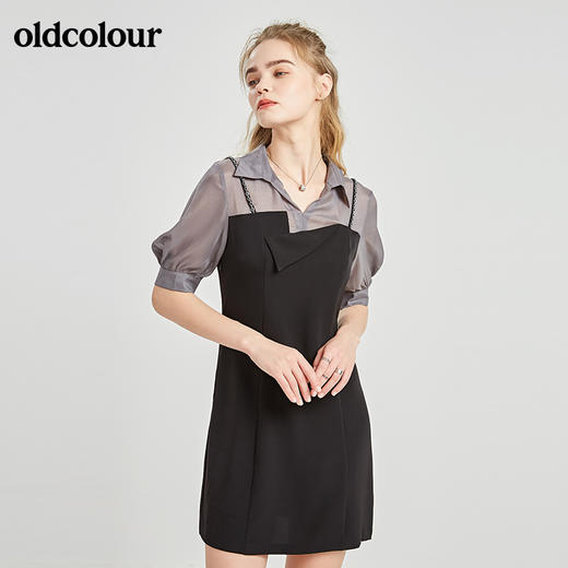 oldcolour秋季商场同款休闲气质中袖连衣裙N21102134 商品图1