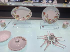  景德镇陶瓷 国瓷红叶  86头花想容马蹄系列中餐具