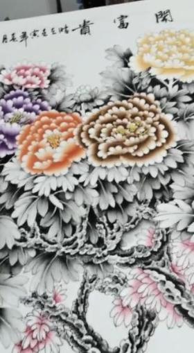 花开富贵瓷板画