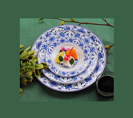 景德镇 陶瓷 国瓷红叶  60头如意缠枝中餐具 商品图1