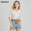 oldcolour秋季商场同款短袖V领衬衫女N21021173 商品缩略图3