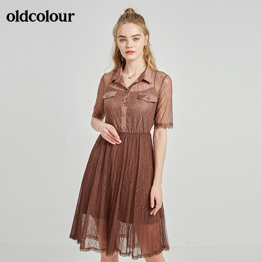 oldcolour秋季商场同款短袖连衣裙N21101164 商品图0