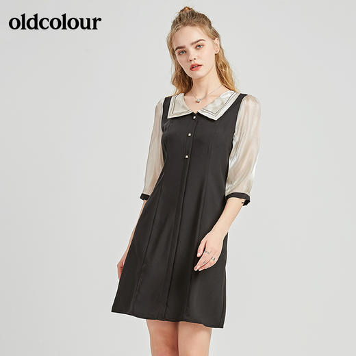 oldcolour秋季商场同款气质休闲中袖连衣裙N21102171 商品图4