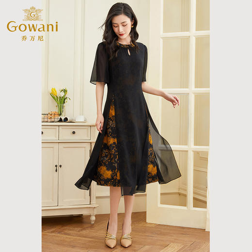 乔万尼真丝桑蚕丝连衣裙夏新款短袖EF2E401 商品图3