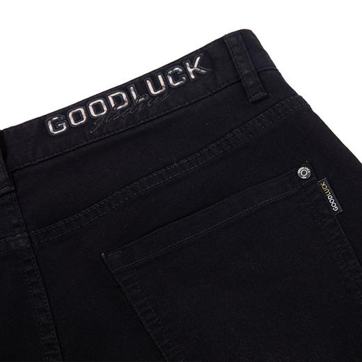 GOOD LUCK/德鲨弹力棉质混纺舒适直筒修身水洗牛仔裤BY27118-810 商品图7
