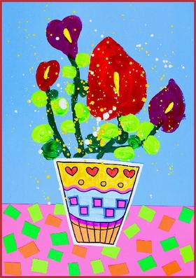 5-7岁《一盆红掌》低幼【自动发货：下单后，点击手机短信中收到的链接，即可获取文件下载的链接；如有任何问题，可添加客服微信hm33268获得帮助】
