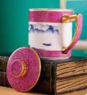 胭脂红扒花山水杯 商品图0